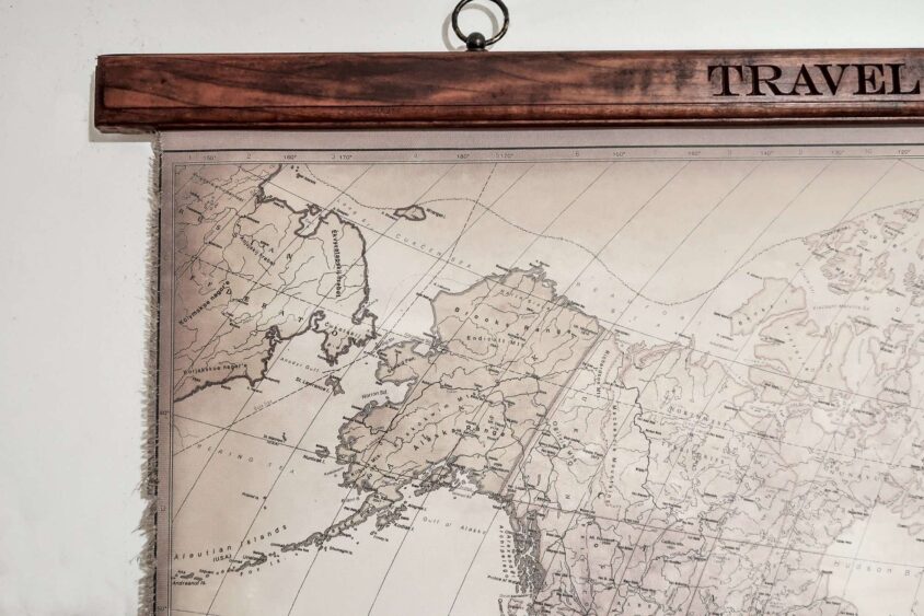 Canvas world map Alaska