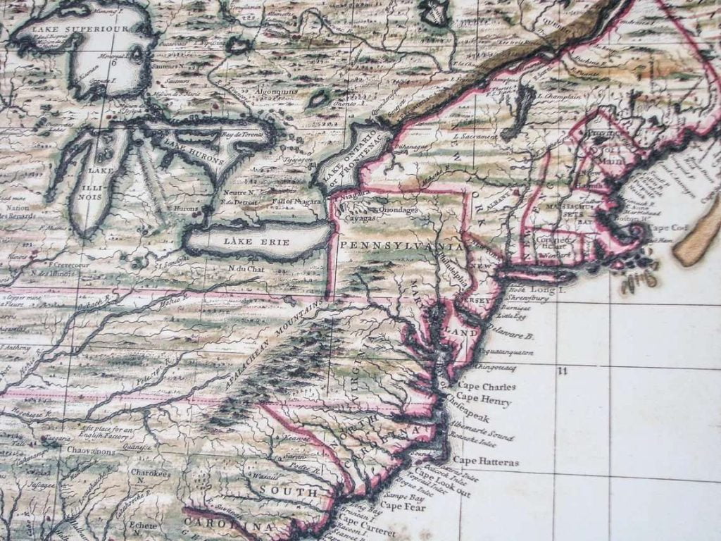 American colonial map - Map of British empire - Canvas Wall Maps